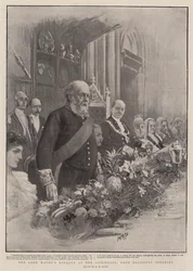 Il banchetto del sindaco alla Guildhall, Lord Salisbury parla